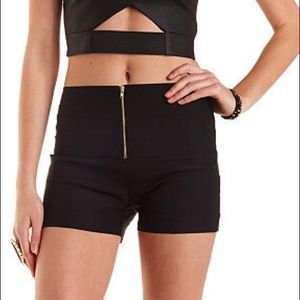 Charlotte Russe High Waisted Front Zipper Shorts